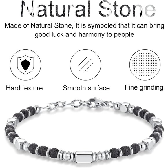 Lava Stone Boho Beaded Bracelets for Women Trendy Jewelry Gifts for Lover, Mom - Picture 4 of 7